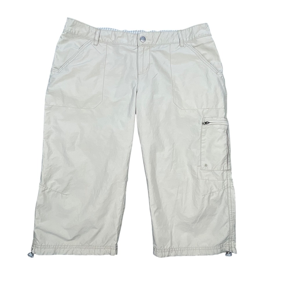 Columbia Tan Cargo Capri Hiking Pants Women Size 14